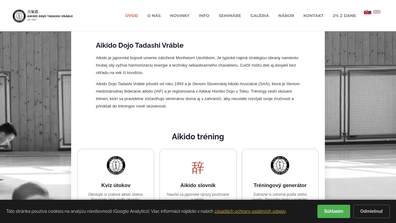 aikidovrable.sk screenshot