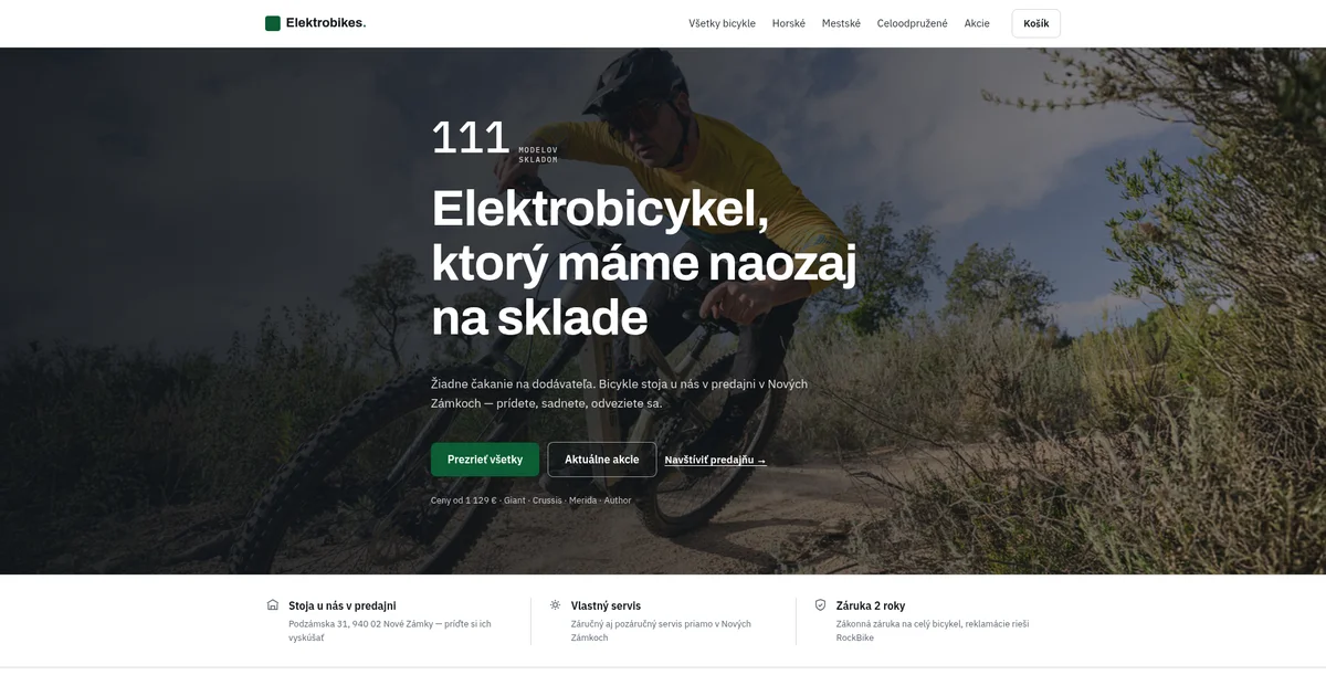 Náhľad webu elektrobikes.sk