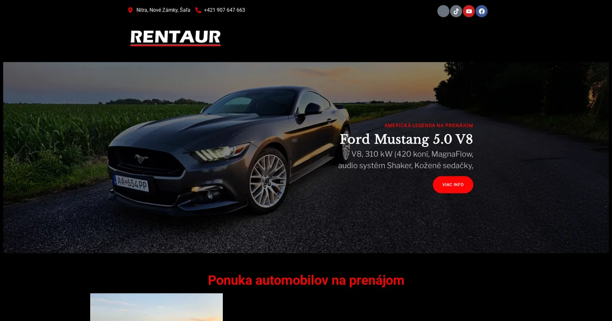 rentaur.sk screenshot